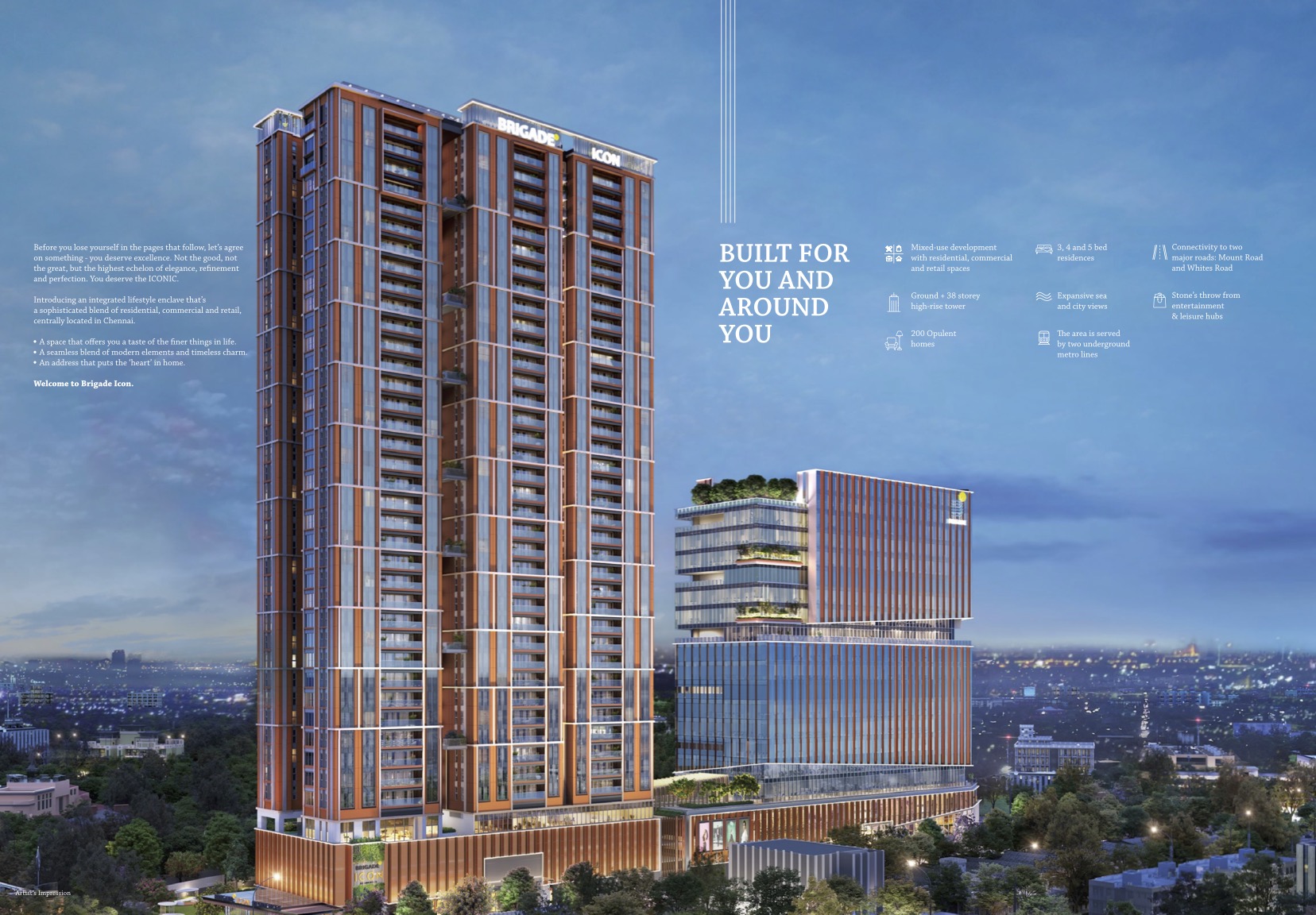 Brigade Icon — luxury mixed-use high-rise, Chennai